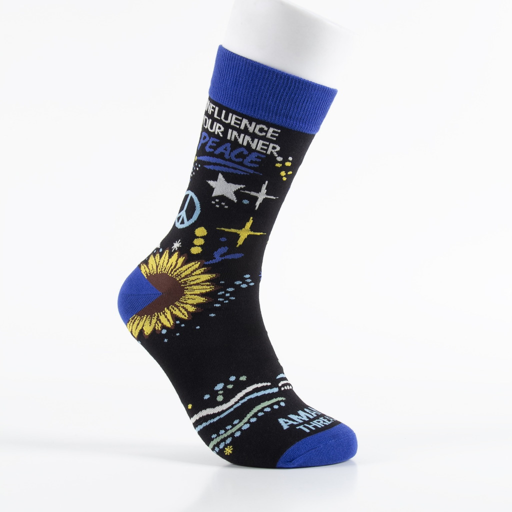 Custom printed casual sock sample