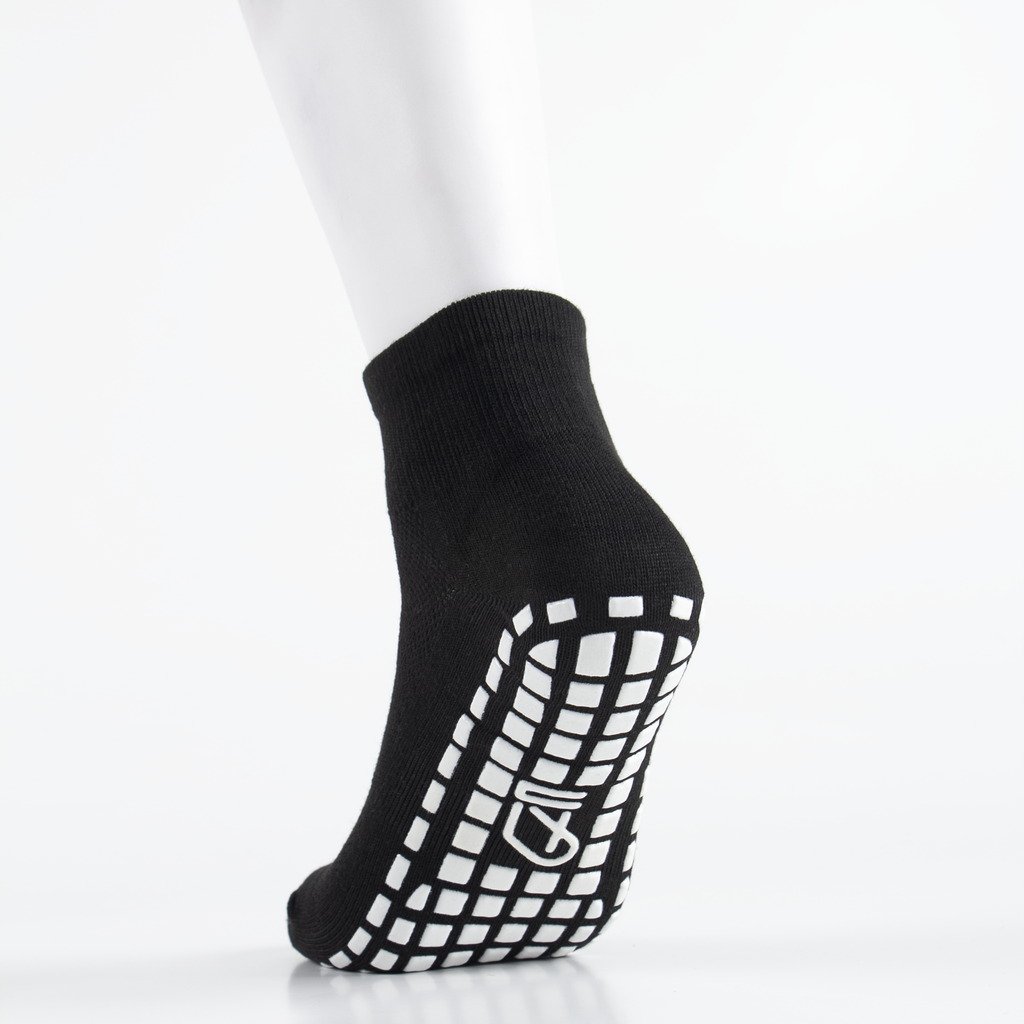 Custom black grip sock sample