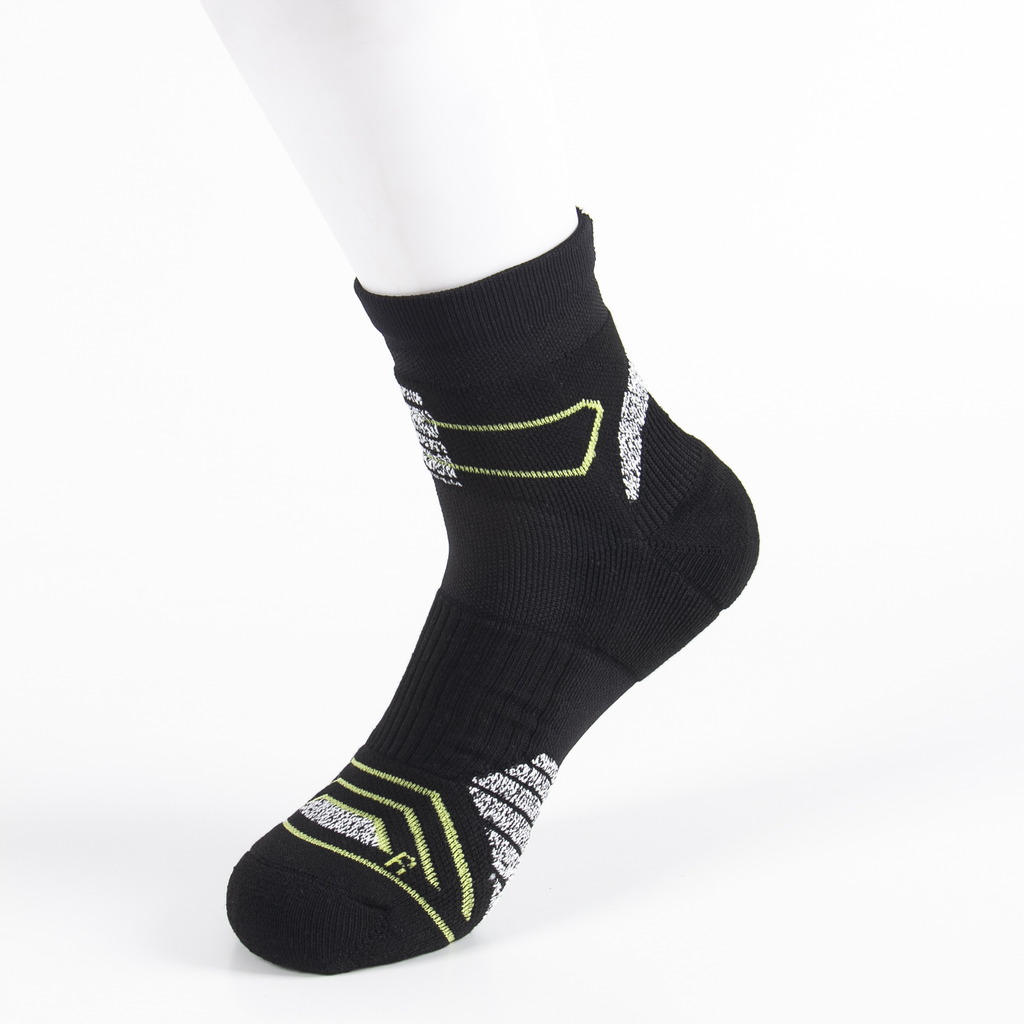 Black and green custom sports sock sample