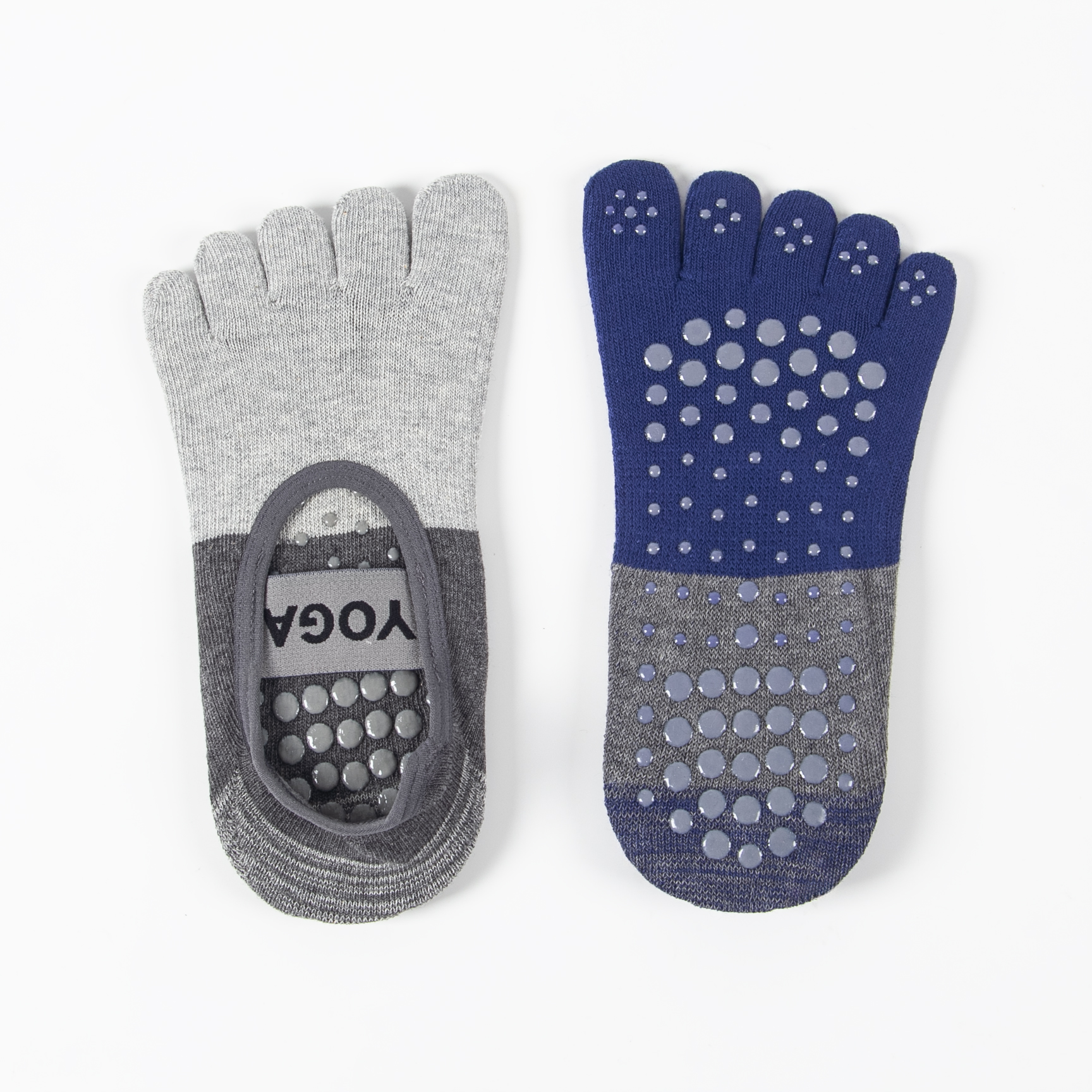 Custom yoga five toe grip sock sample